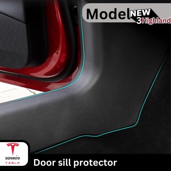 พลาสติกกันรอยด้านข้างประตู Door Sill Protector สำหรับ Tesla Model 3Highland - ติดตั้งง่าย ทนทาน พร้อมส่งทันที - Image 4