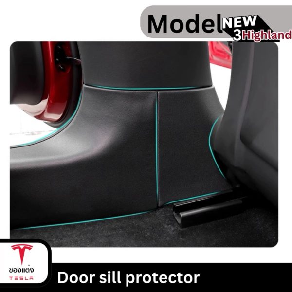 พลาสติกกันรอยด้านข้างประตู Door Sill Protector สำหรับ Tesla Model 3Highland - ติดตั้งง่าย ทนทาน พร้อมส่งทันที - Image 6