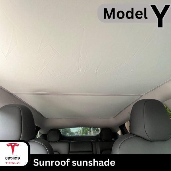 ม่านบังแดด Sunroof สำหรับ Tesla Model 3Highland/Y - แบบพับเก็บได้ พร้อมคลิปพลาสติก ติดตั้งง่าย พร้อมส่งทันที - Image 2