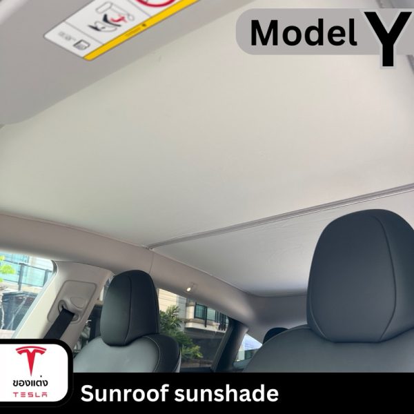 ม่านบังแดด Sunroof สำหรับ Tesla Model 3Highland/Y - แบบพับเก็บได้ พร้อมคลิปพลาสติก ติดตั้งง่าย พร้อมส่งทันที - Image 4