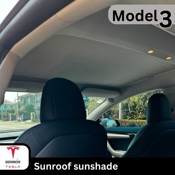 ม่านบังแดด Sunroof สำหรับ Tesla Model 3Highland/Y - แบบพับเก็บได้ พร้อมคลิปพลาสติก ติดตั้งง่าย พร้อมส่งทันที - Image 6