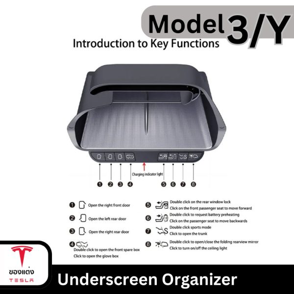 ที่เก็บของใต้จอ Underscreen Organizer สำหรับ Tesla Model 3/Y - ติดตั้งง่าย เพิ่มพื้นที่ใช้สอย พร้อมส่งทันที - Image 7